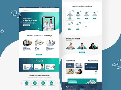 Health Check-up Web App branding design icon illustration logo typography vector