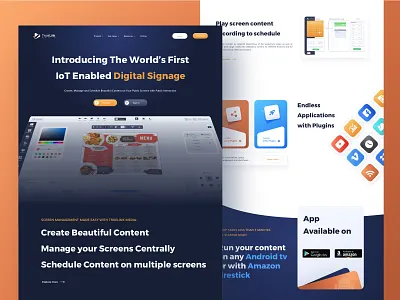 Truelink Media website design branding canvas clooud design digital signage header hero landing page logo media orange ott saas ui ux web website