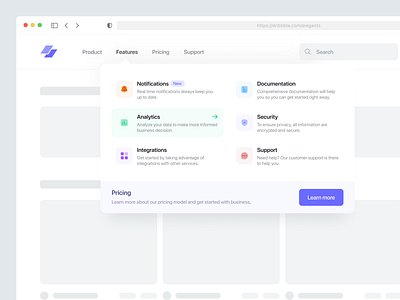 Light Navigation bootstrap dropdown dropdown menu icon design light megamenu menu minimal nav navbar navigation tailwind css ui design user interface web design web navigation