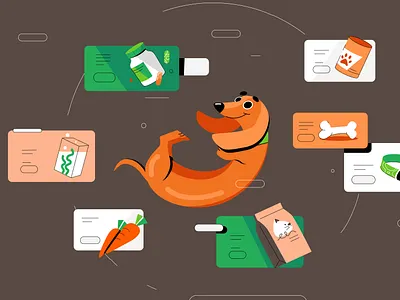 happy dog 🐕 2d 2d character 2d illustration canada cat design dog flatdesign happy dog illustration illustrator onlion shop pets petshop rabbit