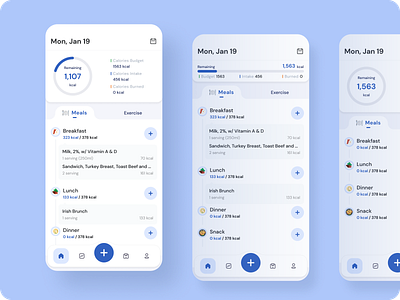 Calories Tracking App design ui ux