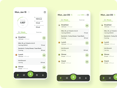 Calories Tracking App ui ux