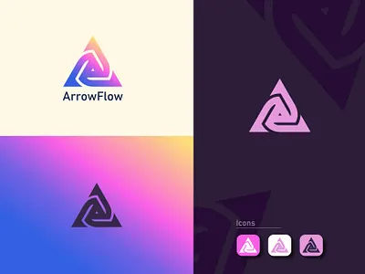 ArrowFlow branding branding design business circle creative design development geomatric global illustration logo logo inspiration logo mark logodesign marketing promotion rotation triangle ui vector
