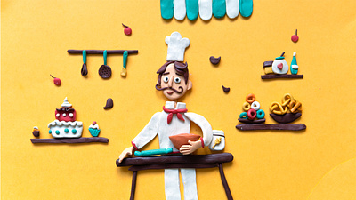 Schleki Leckermaul. Booktrailer. Plasticine adventure animation booktrailer catch up children clay family illustration pastry chef pastry shop plasticine