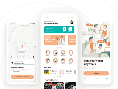 Printopia - Digital printing apps app booking clean digital figma ios mobile app mobile app template mobile ui kit ohaio printing template ui ui designer ui kit ui template ui8 uiser itnerface uiuix design ux