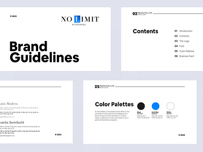 Rijschool No Limit - Brand Guidelines Design brand guidelines branding graphic design typography
