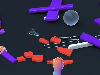 Uiflow 3d abstract 3d simulation animated video cel animation hand drawn mix media mix style motion graphics physical animation