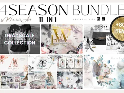 4 SEASON BUNDLE graphic design ill illustration wedding