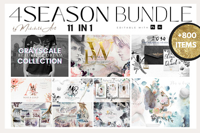 4 SEASON BUNDLE graphic design ill illustration wedding
