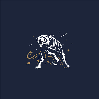 Tiger Roar animal elegant forsale graphic design illustration logo logodesign moon roar stars tiger