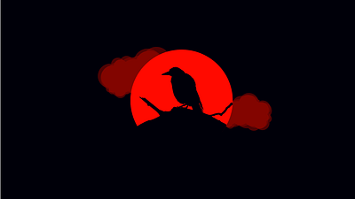 Raven art bird dark digital illustration raven vector