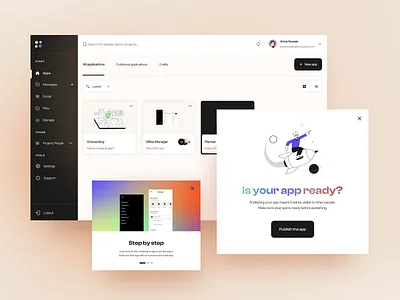 Web app builder app clean concept dashboard deck design desktop development education knowledge product product design tool ui ux web wireframes