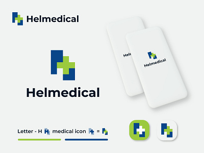 Modern Minimalist Helmedical - Logo Design । Medical Logo abstract logo app logo brand identity brand logo care colorful logo doctor flat logo health logo hospital logo logo design logotype medical center medical logo medical service logo minimalist logo modern logo pharmacy plus simple