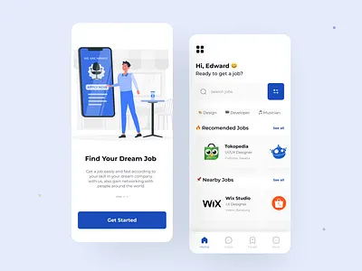Job Finder App app design ui ux