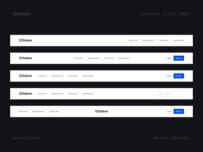 Universal UI Kit (Web) | Navbar 123done components design design kit design system designsystem figma header navbar navigation prototype template ui ui kit uikit universal ui kit ux web website wireframe