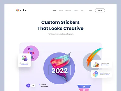 Color Palette Generator acrylic art bright brush color colour paint colourful editorial illustration gradient home page landing landing page landingpage painter painting shape ui watercolor web page website design