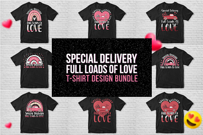 Special Delivery T-shirt Design Bundle corporate design graphic design loads of love t shirt logo print on demand rainbow clip rainbow t shirt silhouette svg special delivery sublimation t shirt t shirt design valentine bundle