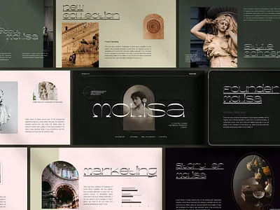 Molisa Presentation Layout aesthetic brand branding creavora design graphic design layout powerpoint presentation ui
