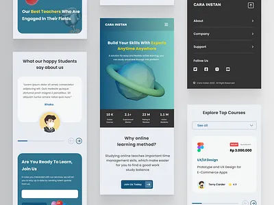 E-learning Landing Page Design branding design e learning figma inpiration inspiration landingpage ui uidesign uiux uxdesign