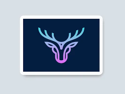 abstract deer head. abstract mark creative deer deer head flat icon logo logo mark minimal