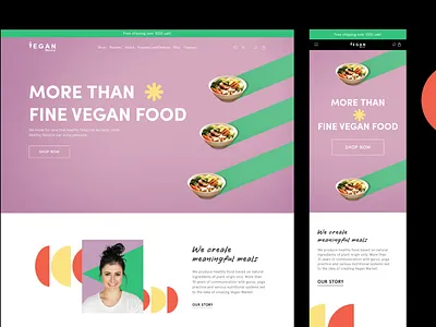 Vegan Market Website design desktop food landing landing page market mobile ui ui design ux vegan web webdesign website