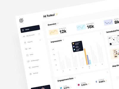 Social Media Analytic - Dashboard analytic chart dashboard design figma graphic infographic insights modern overview social media social media analytic ui ux web web app