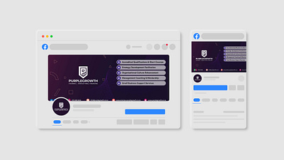 PurpleGrowth: Facebook Cover Redesign 2022 (Light Mode) coaching consulting online learning redesign social media cover south africa