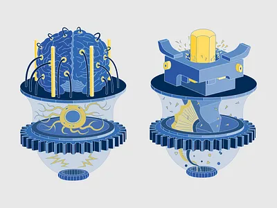 X-Factor abstract alphabet art blue brain creativity design detail factor illustration letter neuron pencil robot sharpener typography vector wallpaper x yellow