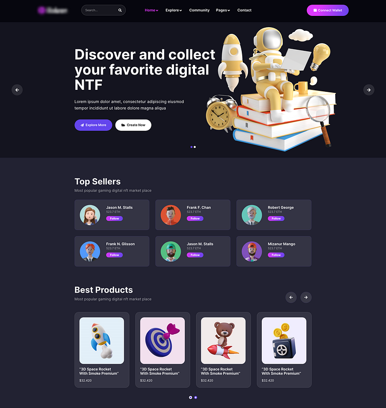 we created a website for an nft project from the u