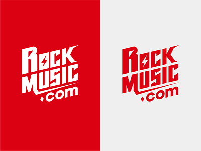 Logo exploration for RockMusic.com .com band brand branding design drawing electronic graphic graphic design letter logo music red rock sound type typography ui vector white