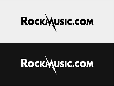 Logo exploration for RockMusic.com band black bold bolt branding design electric electronic gothic graphic graphic design illustration lightning logo sans sound typography ui vector white