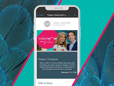 2022 Today'sWord email ads church email email header joel osteen lakewoodchurch layout mobile phone ui