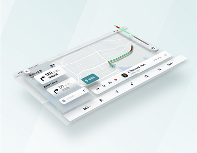 HMI-Map car hmi design icon mi人力资源交流电 ui ux