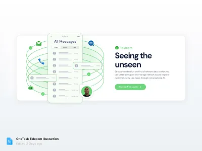 ☎️ OneTask Telecom Illustration android app calls chat clean communication data email icon illustration inbox instant message ios message messages minimal notification sms ui whatsapp