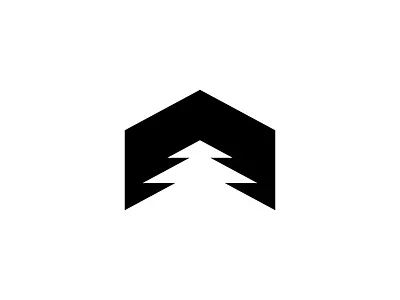 Forest House architecture bold branding design forest graphic design house icon illustration leaf life living space logo minimal modern mountain nature simple symbol tree