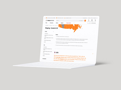Shipping page for NexusCellular website redesign. Magento 2 accessories basov basovdesign canada carriers cellular ecommerce logo magento magento2 nexuscellular orange parts phones shipping page shop store ui web