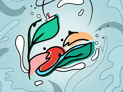 Look at usual things with unusual eyes artwork blue design fish fishing float graphic design illustration illustrator water