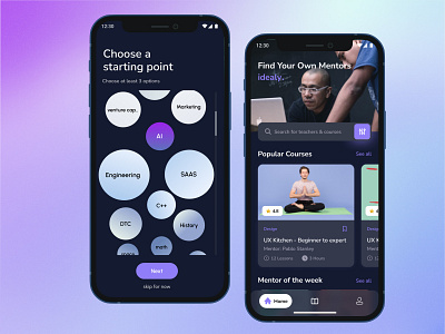 Online education app📚 android animation branding class course dark ui design design sytem education figma graphic design mentee mentor motion graphics online template ui ui kit ux