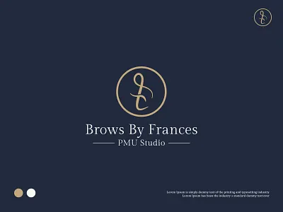 Brows By Frances Logo Design awesome logo beauty brows creative logo design eyes f letter logo feminine lashes logo makeup modern logo salon spa logo symbol logo woman