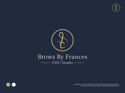 Brows By Frances Logo Design awesome logo beauty brows creative logo design eyes f letter logo feminine lashes logo makeup modern logo salon spa logo symbol logo woman
