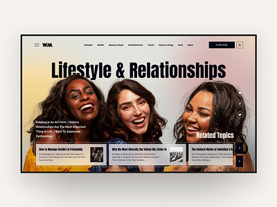 Lifestyle & Relationship 一 Women Magazine | Visual Design blog website branding design freelancer hero section landing page logo magazine product page service typography ui ux visual identity web web design web page website вебдизайн дизайн