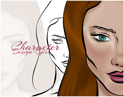 Character Design Girl Face arts arts painting digital arts digital arts painting digital painting graphic design illustration photoshop portrait procreate