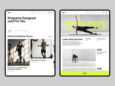 Nike Training / Fitness branding desktop fitness graphic design grid minimalism sport tipo typography ui ux web