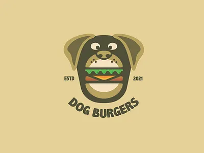 Dog Burgers Restaurant - Logo Design 3d adobe animation branding burger burgers design dog fast food graphic design illustration illustrator logo logo design motion graphics restaurant] ui vector