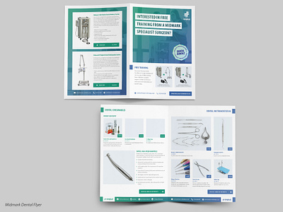 Dental flyer. A3 folded branding design print vector