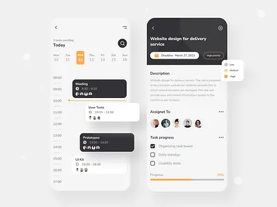 Task Management App app calendar design managment mobile mvp online planner progress tracker project managment projects task list task management task manager team time tracker tracker ui