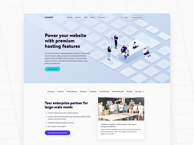 Kinsta's new Features page branding desktop graphic design illustration kinsta redesign ui ui design