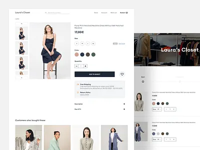 Laura's Closet ( E-Commerce Design ) - Freebie amazon black friday daily challenge design discount e commerce ecommerce fashion marketplace orders price sales shopping store web store website