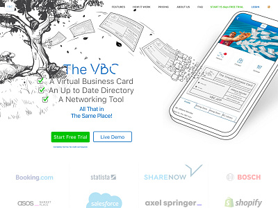The VBC Website animation business card contact sharing landing page mobile pwa smart business card virtual business card website