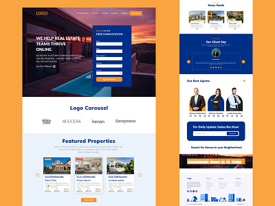 Real Estate Landing Page UI Design With Figma designinspiration dribbble ecommerce homebuyers homesforsale interface landingpagedesign luxuryrealestate marketingdigital newhome realestateagent realestatebroke realestateinvestor realestatelife ui uiuxdesign userinterfacedesign uxdesigner websitedesigner